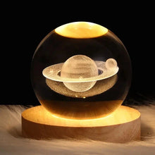 Load image into Gallery viewer, Kids LED Crystal Ball Lamp – 3D Moon & Galaxy Table Decor Toy