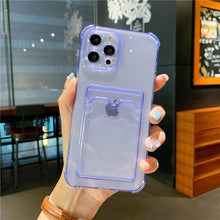 Load image into Gallery viewer, Luxury Wallet Card Pocket Holder Case for IPhone 13 14 Pro Max 12 Mini Minimal IPhone Design Case Slim Fit Thin Protective Soft Shock-Absorbing Wallet Case