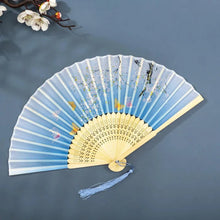 Load image into Gallery viewer, Hand Fan Foldable Silk Fan Noodles Bamboo Fan Bones Halloween Cosplay Prop Christmas Wedding Decoration Party Gifts Art Crafts