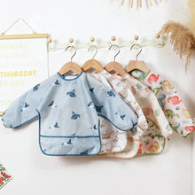 Load image into Gallery viewer, Waterproof Long Sleeve Baby Bib | Washable Feeding Bib with Full Coverage & Easy Clean Design