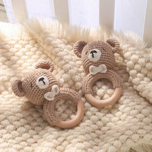 Load image into Gallery viewer, Crochet Animal Rattle Baby Toy Montessori Teether