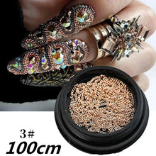 Load image into Gallery viewer, 100/50cm Luxury Crystal Chain Nail Charms - 1.5/2mm Clear & AB Diamond Nail Art Decoration