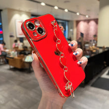 Load image into Gallery viewer, Luxury Love Heart Elegant Sparkle Case With Chain Bracelet Strap Soft Protective Bumper Cover Compatible with iPhone Bracelet soft case for iPhone 12 Pro Max 11 pro max X XS XR 7 8 Plus Stylish Phone Cover