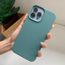 Load image into Gallery viewer, Silicone Soft Thick Protective Rubber Phone Basic Case For iPhone 14 13 Pro Max Case Luxury Silicone Phone Case for iPhone Solid Color Classic Camera Protection Case
