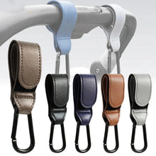 Load image into Gallery viewer, Baby Stroller Hook PU Leather Adjustable Pram Bag Hanger Travel Accessory