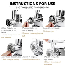 Load image into Gallery viewer, 3000W Electric Meat Grinders Stainless Steel Heavy Duty Mincer Sausage Stuffer Food Processor Home Appliances Chopper Sonifer