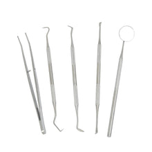 Load image into Gallery viewer, 5pcs Stainless Steel Dental Scaler Tool Set Tooth Scraper Mirror Tartar Calculus Plaque Remover Home Dental Calculus Care Kit