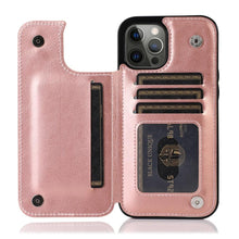 Load image into Gallery viewer, Wallet Stand Cover Flip Leather Case For iPhone 14 Pro Max 13 Pro Max 12 Pro Max 11 Pro Max Soft PU Leather Card Case With Kickstand Slim Double Magnetic Clasp Protective Cover