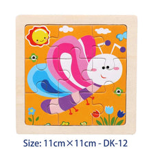 Load image into Gallery viewer, 11cm/4.33in Kids Wooden Jigsaw Puzzle Games Cartoon Animal Vehicle Pattern Children Montessori Educational Toys