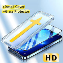 Load image into Gallery viewer, 8K HD Anti Peeping Luxury Fast Install Full Cover Glass Screen Protector For iPhone 14 13 12 11 PRO MAX MINI X XS 9H Hardness Tempered Glass Scratchproof Shatterproof Bubble Free Screen Protector For iPhone