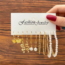 Load image into Gallery viewer, Gold Butterfly & Heart Dangle Earrings Set – Acrylic Drop Jewelry for Women