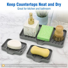 Load image into Gallery viewer, Silicone Drain Soap Dish - Anti-Slip Sink Tray for Kitchen & Bathroom