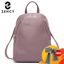 Load image into Gallery viewer, Zency Women's Genuine Leather Backpacks Ladies Fashion Travel Bags Femal Daily Holiday Knapsack Preppy Style Girl's Schoolbag