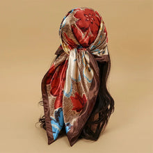 Load image into Gallery viewer, Satin Square Scarf β Elegant 2025 Print Hijab, Shawl & Hair Wrap