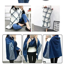 Load image into Gallery viewer, Double-Layer Tartan Plaid Blanket Scarf – Warm Winter Shawl for Women