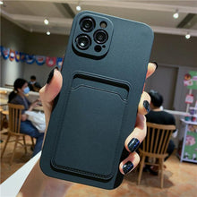 Load image into Gallery viewer, Phone Case For iphone 11 12 13 pro max XR X XS Max 12 mini 12 pro Soft Silicone Wallet Card Holder Cover For iPhone Wallet Case Compatible with iPhone 13 Secure Card Wallet Case