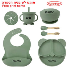 Load image into Gallery viewer, Silicone Baby Feeding Plate Set with Suction Bowl