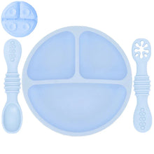 Load image into Gallery viewer, Silicone Baby Sucker Plate & Rice Spoon Set Cute Cartoon Tableware