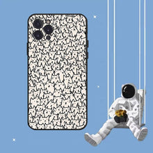 Load image into Gallery viewer, Cat Cute Art Phone Case For Iphone 8 7 6 6s Plus X Se 2020 Xr Xs 14 11 12 13 Mini Pro Max Mobile Case Transparent Soft Protective Clear Case Compatible For Iphone