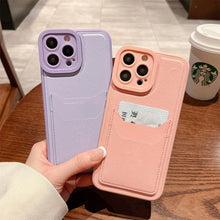 Load image into Gallery viewer, Luxury Leather Square Silicone Wallet Card Holder Phone Case For iPhone 13 12 11 14 Pro Max XS XR X Shockproof Cover Luxury Shockproof Phone Case