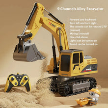 Load image into Gallery viewer, Alloy Remote Control Excavator Toy Car with Lights Sound Effect Electric Excavator Automobile Engineering Vehicle Children Gifts