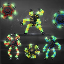 Load image into Gallery viewer, 4PCS Glow-in-the-Dark Fidget Spinners – Deformable Robot Sensory Toys for Kids & Adults | Stress Relief Fingertip Gyro Party Favors