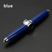 Load image into Gallery viewer, LED Gyro Spinner Pen – Multifunctional Metal Fidget Ballpoint Pen with Light | Stress Relief Spinning Pen for Writing, Focus & Gifts