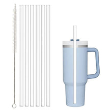 Load image into Gallery viewer, 6Pcs 31cm Vacuum Cup Straws with Cleaning Brush for Stanley 40oz Adventure Quencher Insulated Cup Travel Tumbler Reusable Straw