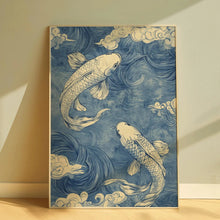 Load image into Gallery viewer, Japanese Red Koi Fish Canvas Wall Art Minimalist Poster