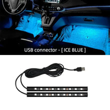 Load image into Gallery viewer, 2-in-1 LED Car Neon Foot Light - USB & Cigarette Lighter Interior Ambient Lamp