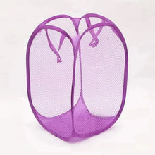 Load image into Gallery viewer, Folding Laundry Storage Basket – Mesh Household Clothes & Toy Organizer