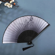 Load image into Gallery viewer, Hand Fan Foldable Silk Fan Noodles Bamboo Fan Bones Halloween Cosplay Prop Christmas Wedding Decoration Party Gifts Art Crafts