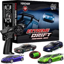 Load image into Gallery viewer, 4WD RC Drift Racing Car - 1/43 Mini High-Speed Electric Car with Gyroscope, Realistic Lights, Remote Control Toy for Kids & Adults
