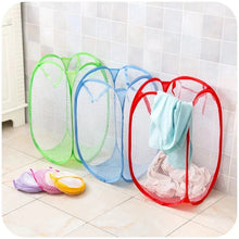 Load image into Gallery viewer, Folding Laundry Storage Basket – Mesh Household Clothes & Toy Organizer