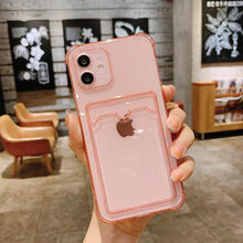 Load image into Gallery viewer, Phone Case For IPhone 12 13 14 Mini Case For iphone Cute Case Cover Soft Silicone Wallet Card Holder Clear Heavy Duty Protective Crystal Clear Back Cover with Shockproof Bumper Case