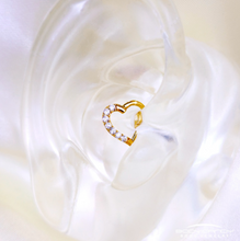 Load image into Gallery viewer, 16G 5/16 14k Yellow Gold CZ Paved Ultra Luxe Right Hinged Heart Segment Ring