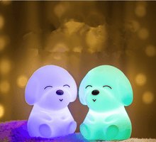 Load image into Gallery viewer, Dog LED Night Light Touch Sensor Remote Control Colors USB Rechargeable Silicone Puppy Lamp For Children Kids Baby Perfect Gift