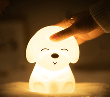 Load image into Gallery viewer, Dog LED Night Light Touch Sensor Remote Control Colors USB Rechargeable Silicone Puppy Lamp For Children Kids Baby Perfect Gift