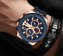 Load image into Gallery viewer, Men's Waterproof Watch With Chronometers Day View And Fluorescent Hands Unique Luxury Design Perfect Gift