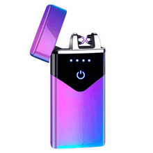 Load image into Gallery viewer, Modern Dual Arc USB Electric Touch Lighter LED ScreenTouch Fire Plasma Arc Lighter Windproof Metal Novelty Lighter Mens Gift In Elegant Gentlemen MEtal Lighter Style