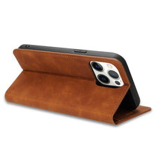 Load image into Gallery viewer, Wallet Skin Friendly Magnetic Flip With Card Slot Leather Case For iPhone 14 Pro Max 13 12 11 SE X XR XS Max Popular PU Leather Impact Resistant Built-In Magnet Card Holder Pockets Stand Function