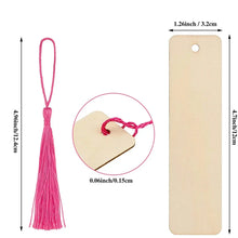 Load image into Gallery viewer, Wooden Bookmarks with Tassel Ropes - 10/20/60Pcs DIY Hanging Labels