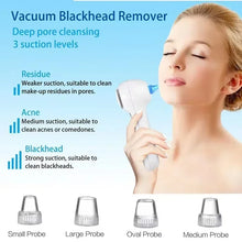 Load image into Gallery viewer, Electric Blackhead Remover Vacuum Suction Facial Cleansing Brush Rechargeable Face Brush Facial Pore Cleanser Skin Care Machine