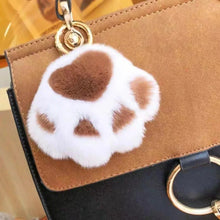 Load image into Gallery viewer, Cat Paw Plush Keychain β Cute Fluffy Faux Fur Pendant for Bags & Keys