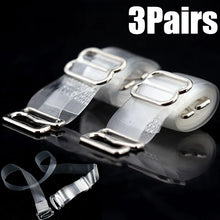 Load image into Gallery viewer, 3 Pairs Transparent Bra Straps Invisible Detachable Silicone Women's Elastic Belt Adjustable Non Slip Intimates Shoulder Strap