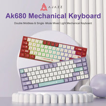 Load image into Gallery viewer, AJAZZ AK680 Mechanical Keyboard ABS Keycap 68 Keys Wired Wireless Bluetooth Gamer Keyboard Hot Swap Custom Gasket for Pc Laptop