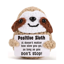 Load image into Gallery viewer, Funny Crochet Positive Inspirational Emotional Support Owl Doll Home Room Decoration Handmade Knitted Owl Desktop Ornament Gift