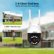 Load image into Gallery viewer, 8MP Dual Lens 2.8mm -12mm 8X Zoom 4K PTZ WiFi IP Camera Outdoor AI Human Tracking CCTV Audio Home Security Surveillance Camera