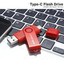 Load image into Gallery viewer, TYPE-C USB Flash Drive 128GB Real Capacity Pen Drive 64GB Free Key Chain Memory Stick Creative Business Gift Red U Disk Blue 32G