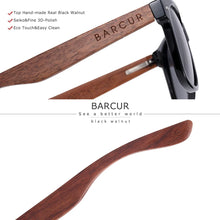 Load image into Gallery viewer, BARCUR Black Walnut Polarized Sunglasses for Men UV400 Sunscreen Protection Wooden Frame Polarized Lenses Presented in an Original Brand Box for Summer